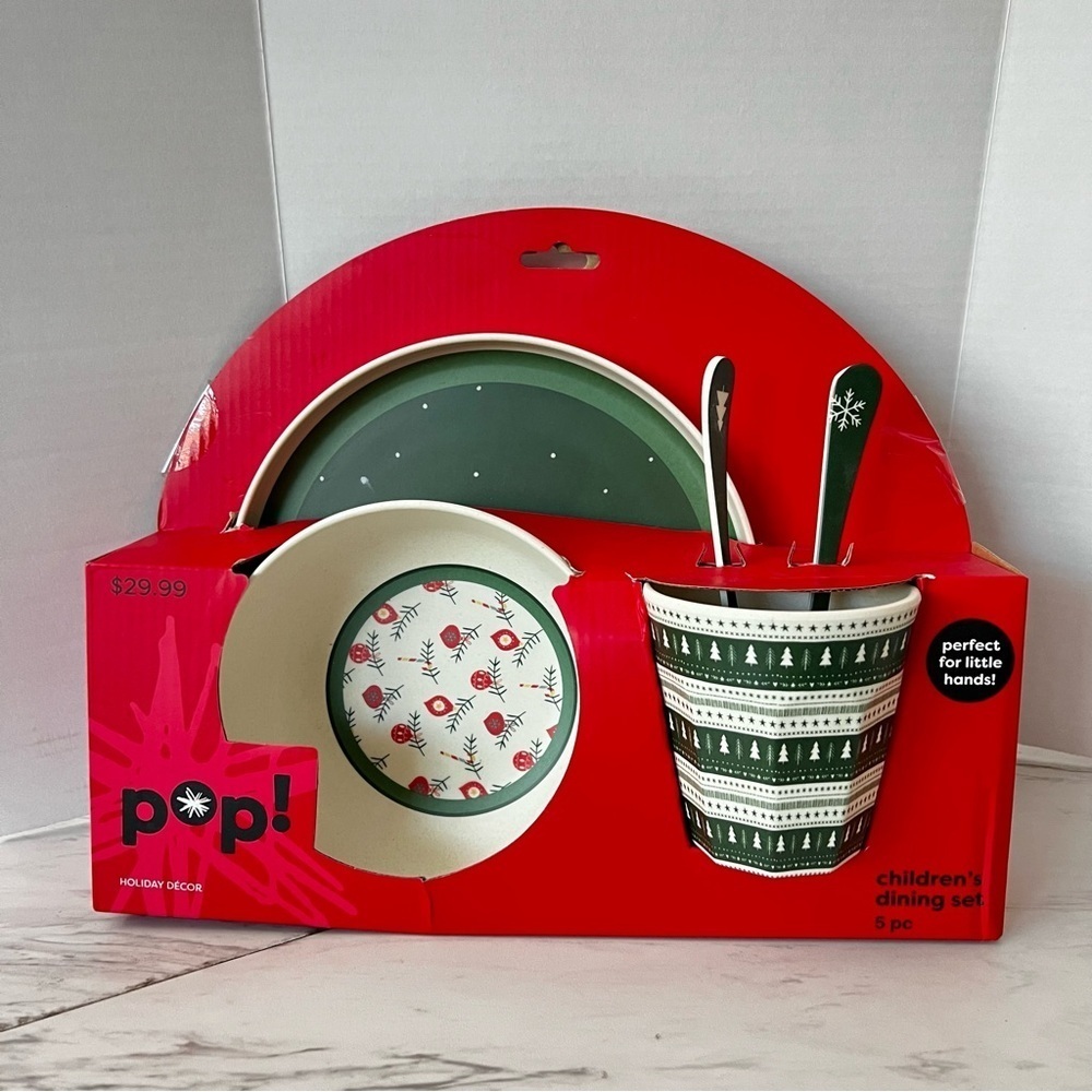 Children's Dining Set Kids 5 Pc. Perfect For Little Hands Holiday Decor